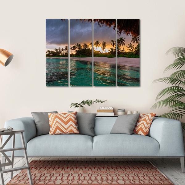 View Toward Tropical Beach Canvas Wall Art-4 Horizontal-Gallery Wrap-34" x 24"-Tiaracle