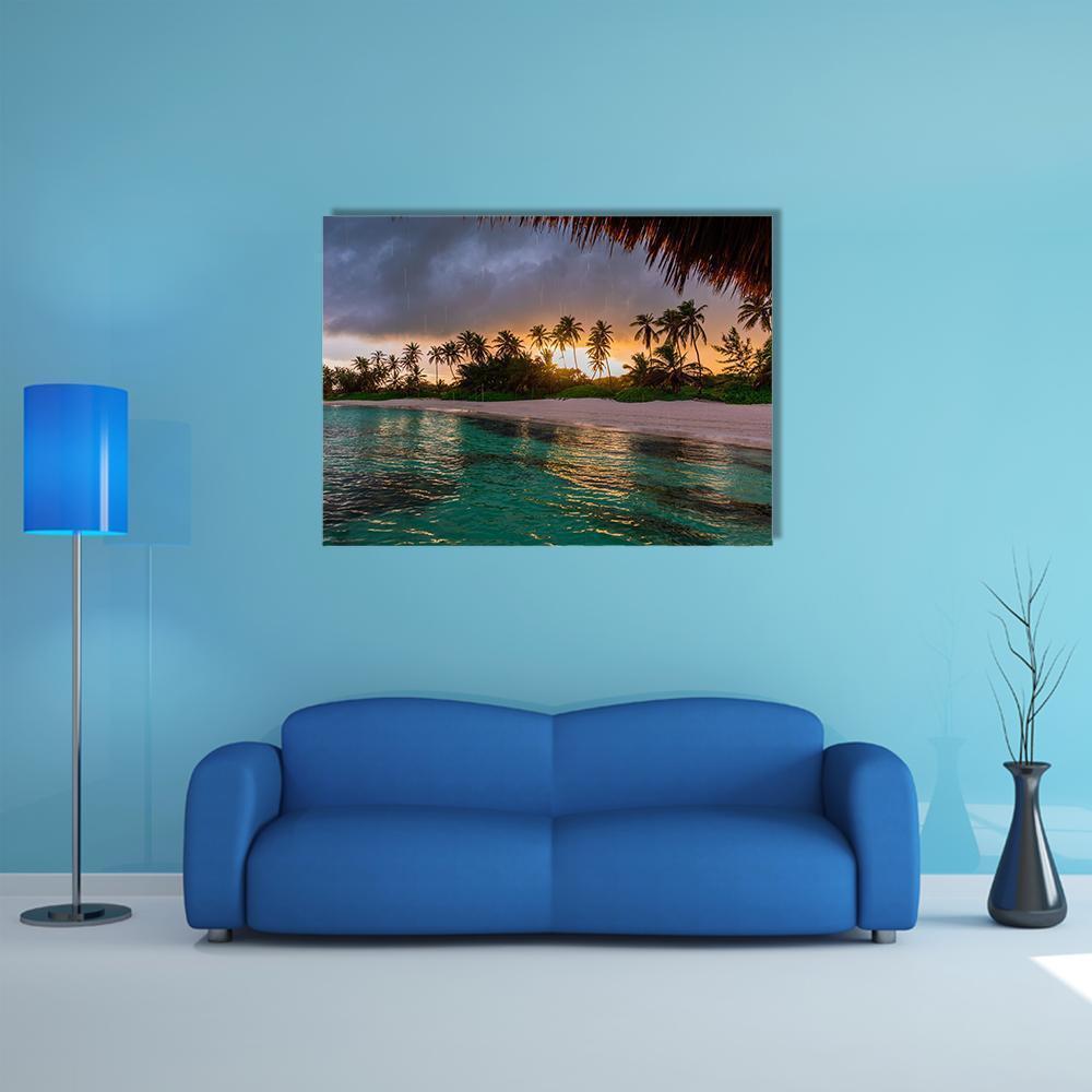 View Toward Tropical Beach Canvas Wall Art-1 Piece-Gallery Wrap-48" x 32"-Tiaracle