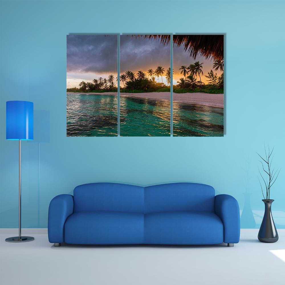 View Toward Tropical Beach Canvas Wall Art-3 Horizontal-Gallery Wrap-37" x 24"-Tiaracle