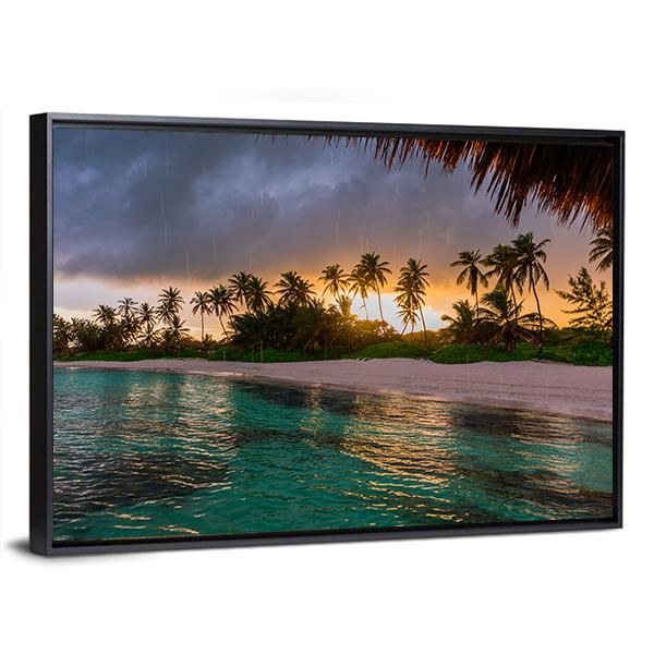 View Toward Tropical Beach Panoramic Canvas Wall Art-1 Piece-36" x 12"-Tiaracle
