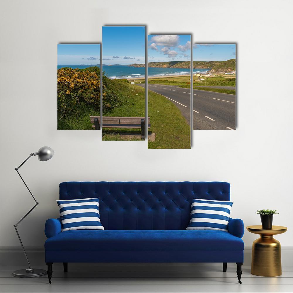 View Towards Newgale Canvas Wall Art-4 Pop-Gallery Wrap-50" x 32"-Tiaracle