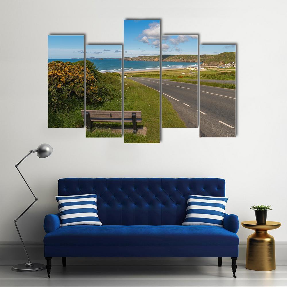 View Towards Newgale Canvas Wall Art-5 Pop-Gallery Wrap-47" x 32"-Tiaracle