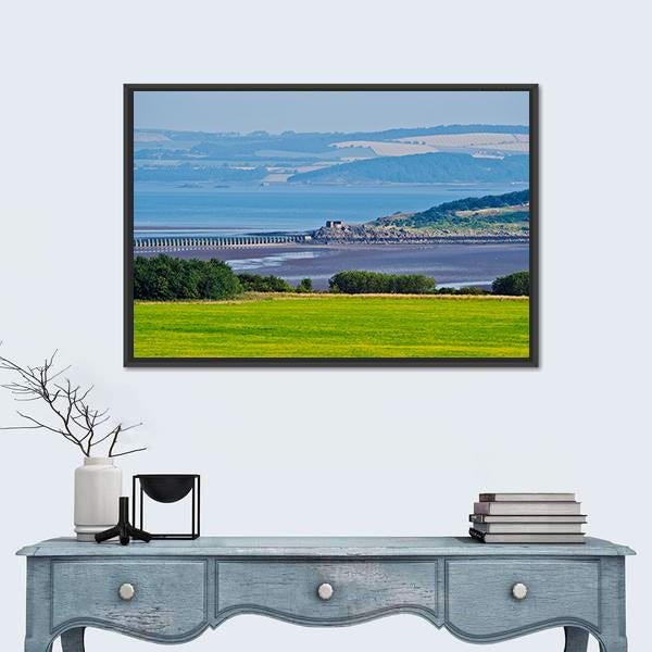 View Towards The Cramond Island Canvas Wall Art-1 Piece-Floating Frame-24" x 16"-Tiaracle