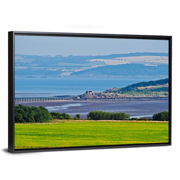 View Towards The Cramond Island Canvas Wall Art-3 Horizontal-Gallery Wrap-25" x 16"-Tiaracle