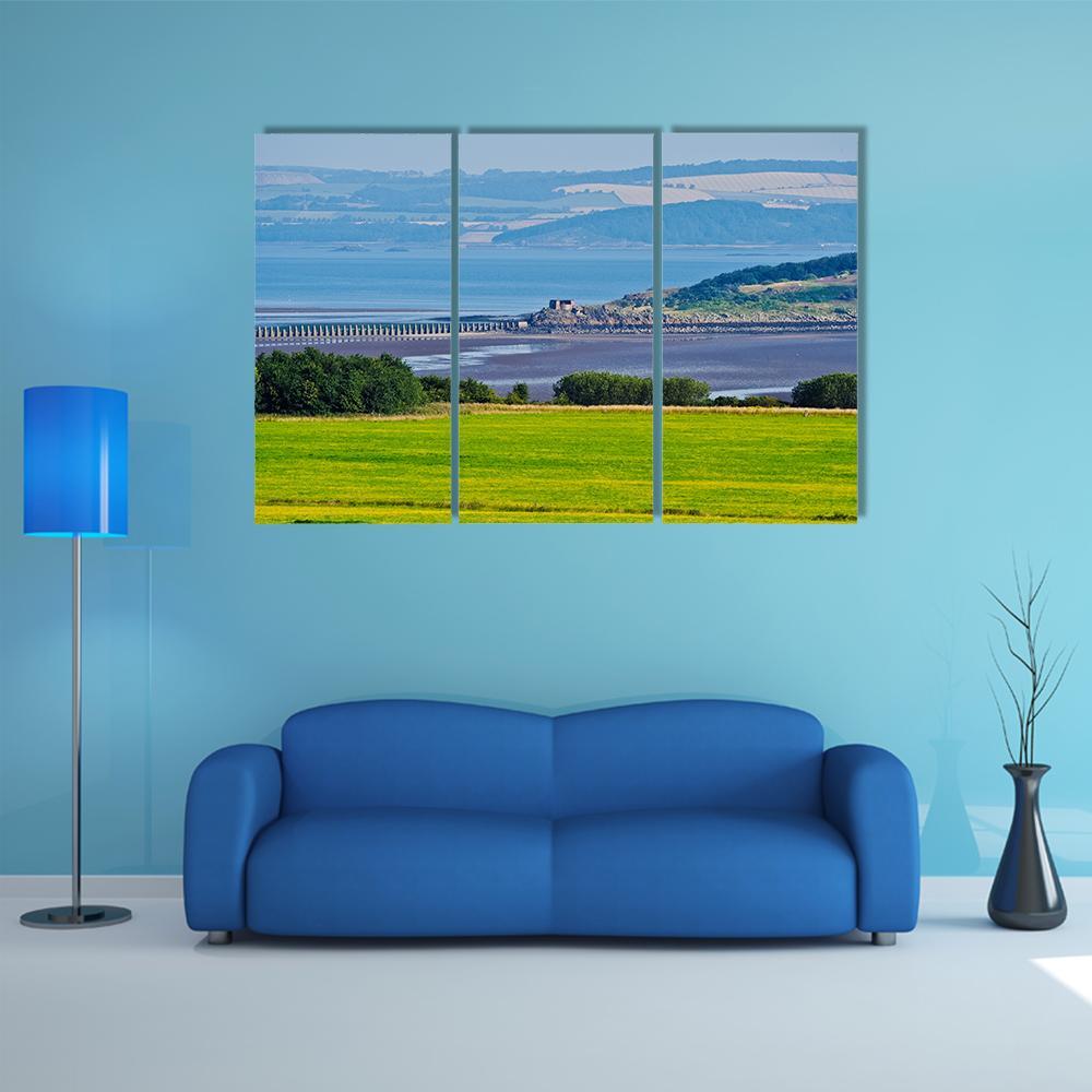View Towards The Cramond Island Canvas Wall Art-3 Horizontal-Gallery Wrap-37" x 24"-Tiaracle
