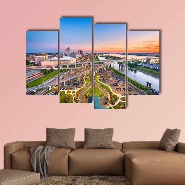 Mud Island Aerial View Canvas Wall Art-4 Pop-Gallery Wrap-50" x 32"-Tiaracle