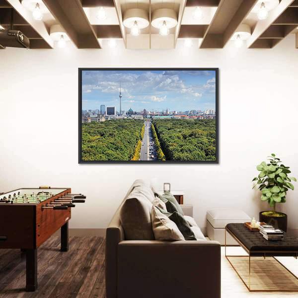 View With Tiergarten Park And TV Tower Canvas Wall Art-3 Horizontal-Gallery Wrap-25&quot; x 16&quot;-Tiaracle