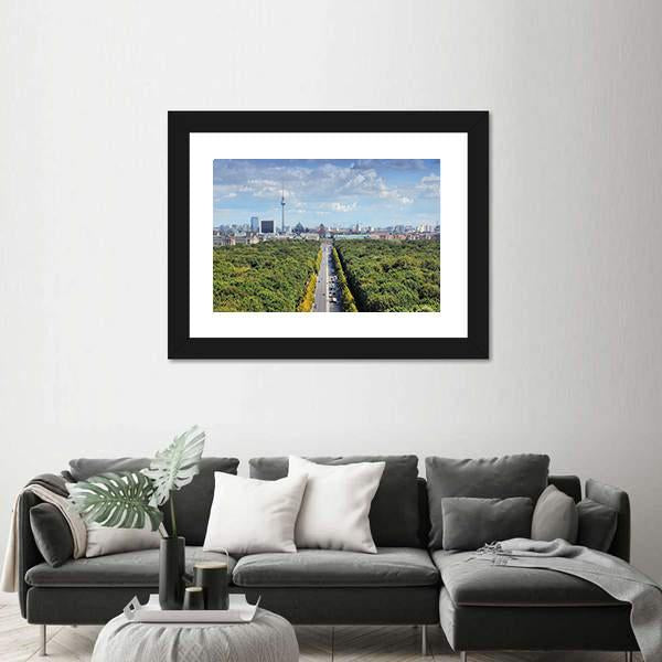View With Tiergarten Park And TV Tower Canvas Wall Art-3 Horizontal-Gallery Wrap-25&quot; x 16&quot;-Tiaracle
