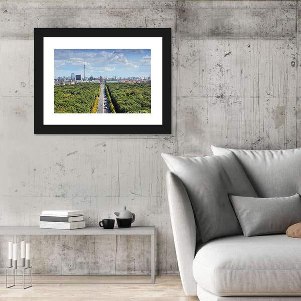 View With Tiergarten Park And TV Tower Canvas Wall Art-3 Horizontal-Gallery Wrap-25&quot; x 16&quot;-Tiaracle