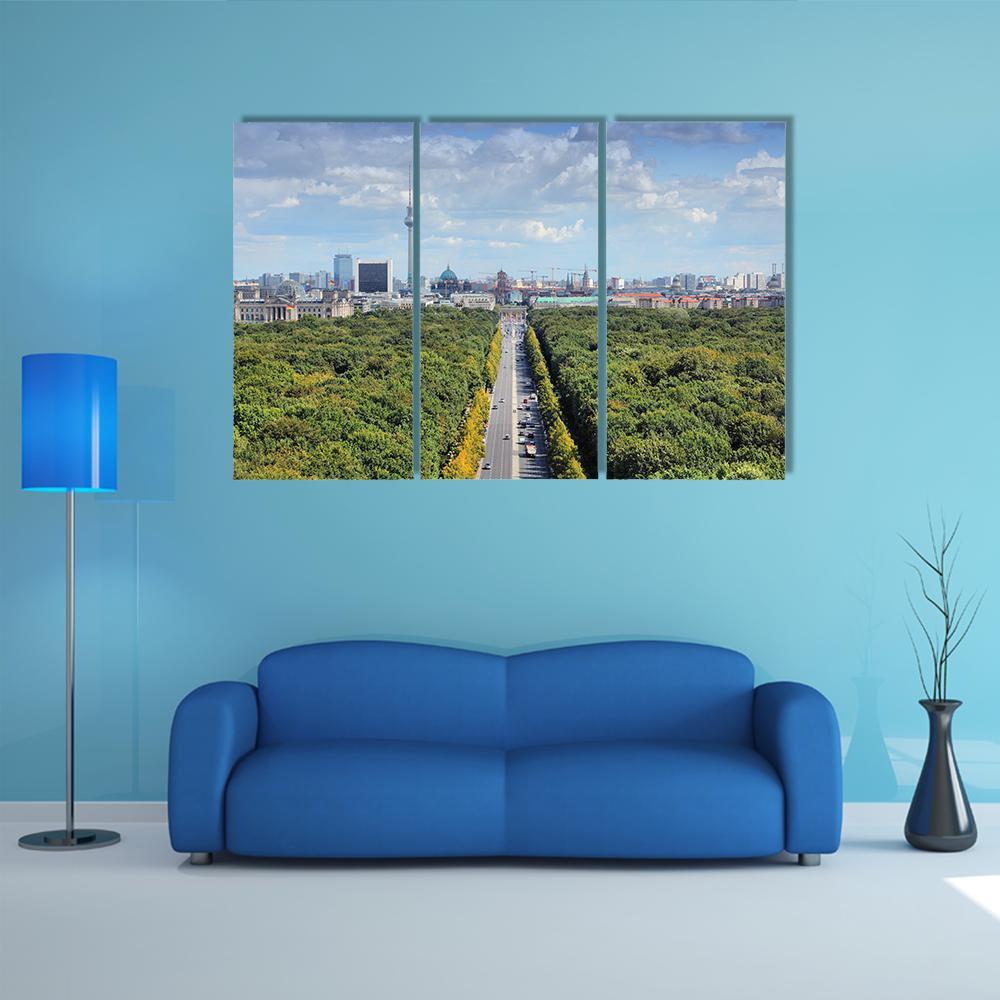 View With Tiergarten Park And TV Tower Canvas Wall Art-3 Horizontal-Gallery Wrap-37&quot; x 24&quot;-Tiaracle