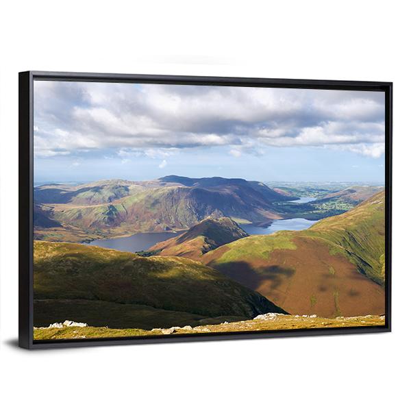 Views Of Lake Buttermere With Mountains Canvas Wall Art-3 Horizontal-Gallery Wrap-25" x 16"-Tiaracle