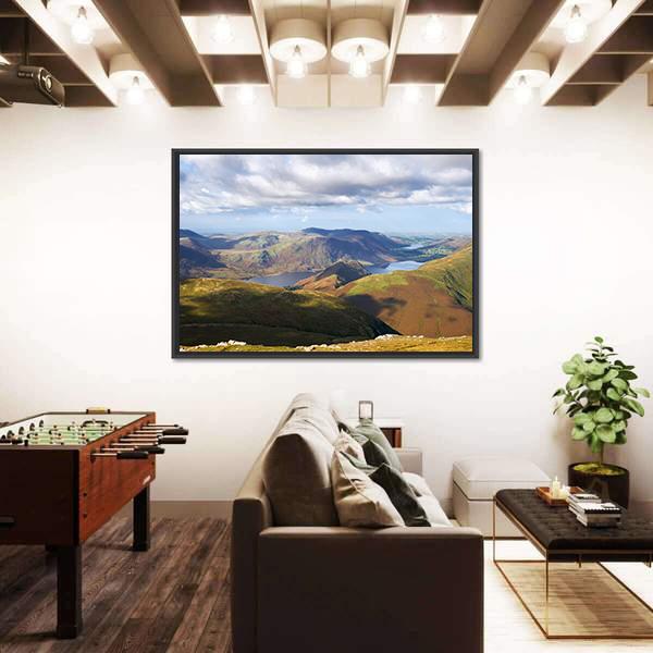 Views Of Lake Buttermere With Mountains Canvas Wall Art-3 Horizontal-Gallery Wrap-25" x 16"-Tiaracle