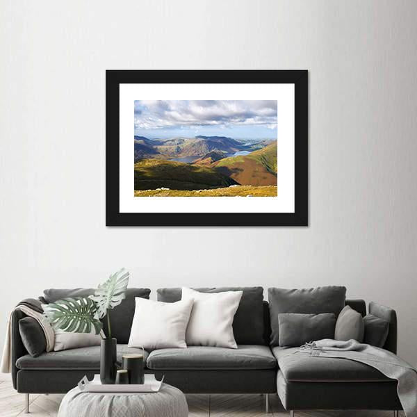 Views Of Lake Buttermere With Mountains Canvas Wall Art-3 Horizontal-Gallery Wrap-25" x 16"-Tiaracle