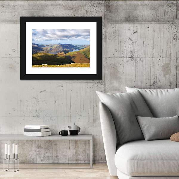 Views Of Lake Buttermere With Mountains Canvas Wall Art-3 Horizontal-Gallery Wrap-25" x 16"-Tiaracle
