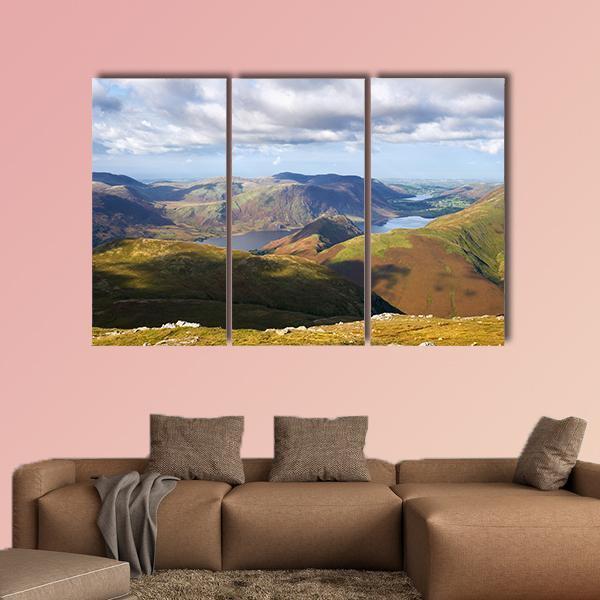 Views Of Lake Buttermere With Mountains Canvas Wall Art-3 Horizontal-Gallery Wrap-37" x 24"-Tiaracle