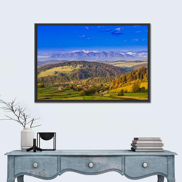 Views Of Pieniny Mountains Canvas Wall Art-1 Piece-Floating Frame-24" x 16"-Tiaracle