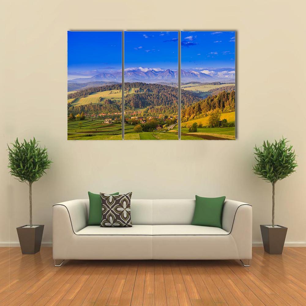 Views Of Pieniny Mountains Canvas Wall Art-3 Horizontal-Gallery Wrap-37" x 24"-Tiaracle