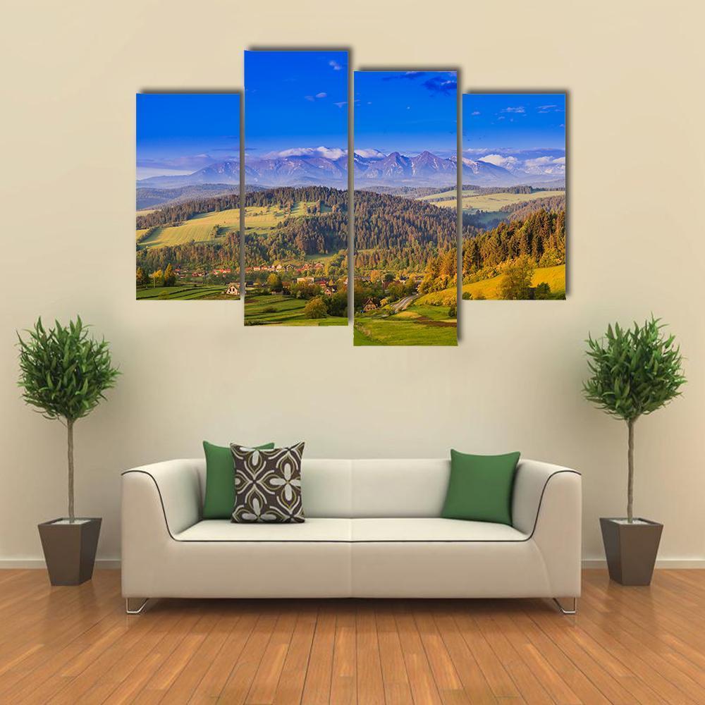 Views Of Pieniny Mountains Canvas Wall Art-4 Pop-Gallery Wrap-50" x 32"-Tiaracle
