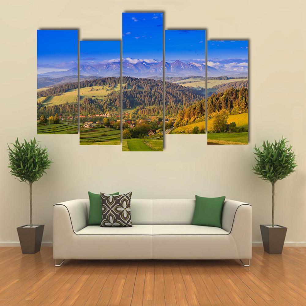 Views Of Pieniny Mountains Canvas Wall Art-5 Pop-Gallery Wrap-47" x 32"-Tiaracle