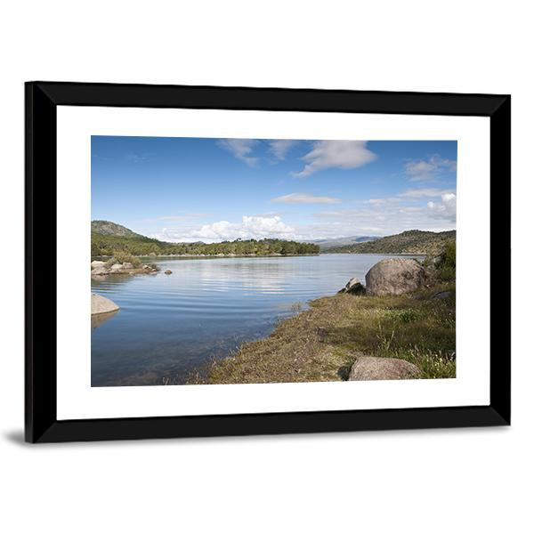 Views Of The Reservoir Of El Burguillo In Avila Spain Canvas Wall Art-3 Horizontal-Gallery Wrap-25" x 16"-Tiaracle
