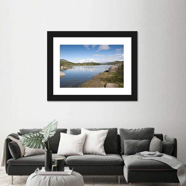 Views Of The Reservoir Of El Burguillo In Avila Spain Canvas Wall Art-3 Horizontal-Gallery Wrap-25" x 16"-Tiaracle