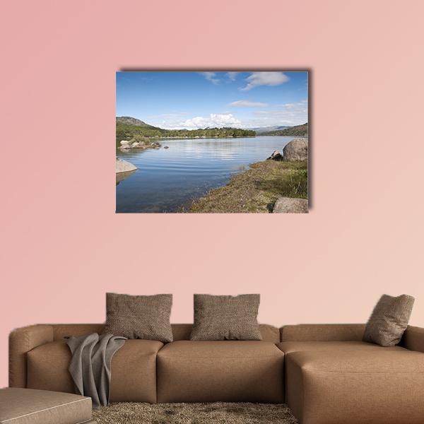 Views Of The Reservoir Of El Burguillo In Avila Spain Canvas Wall Art-1 Piece-Gallery Wrap-48" x 32"-Tiaracle