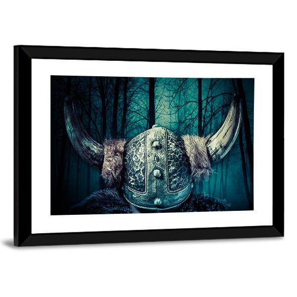 Viking Warrior In Helmet Canvas Wall Art-3 Horizontal-Gallery Wrap-25" x 16"-Tiaracle