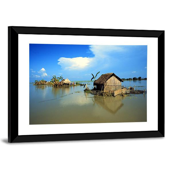 Village In Bangladesh Panoramic Canvas Wall Art-1 Piece-36" x 12"-Tiaracle