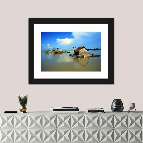 Village In Bangladesh Panoramic Canvas Wall Art-1 Piece-36" x 12"-Tiaracle