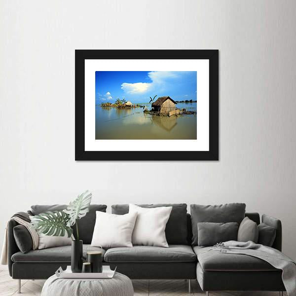 Village In Bangladesh Panoramic Canvas Wall Art-1 Piece-36" x 12"-Tiaracle