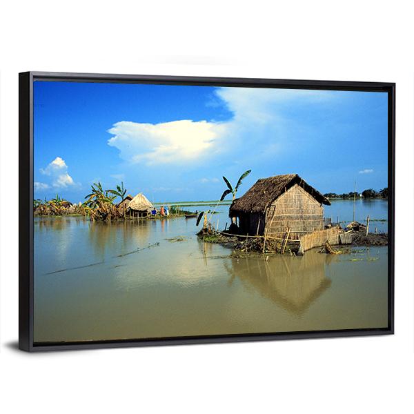 Village In Bangladesh Panoramic Canvas Wall Art-1 Piece-36" x 12"-Tiaracle