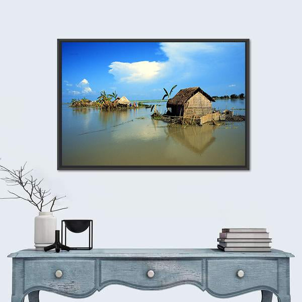 Village In Bangladesh Panoramic Canvas Wall Art-1 Piece-36" x 12"-Tiaracle