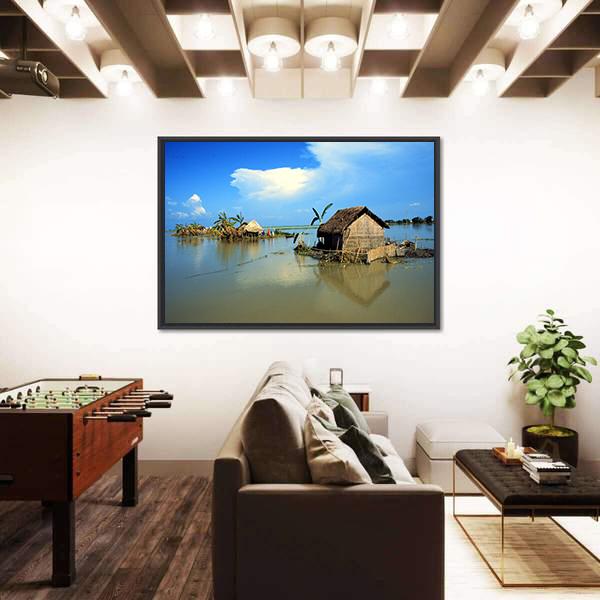 Village In Bangladesh Panoramic Canvas Wall Art-1 Piece-36" x 12"-Tiaracle