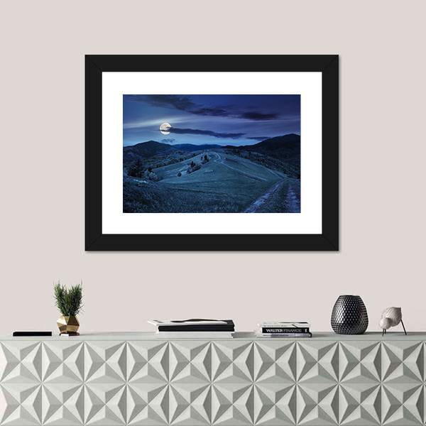 Village Near Forest In Mountains Canvas Wall Art-1 Piece-Framed Print-20" x 16"-Tiaracle