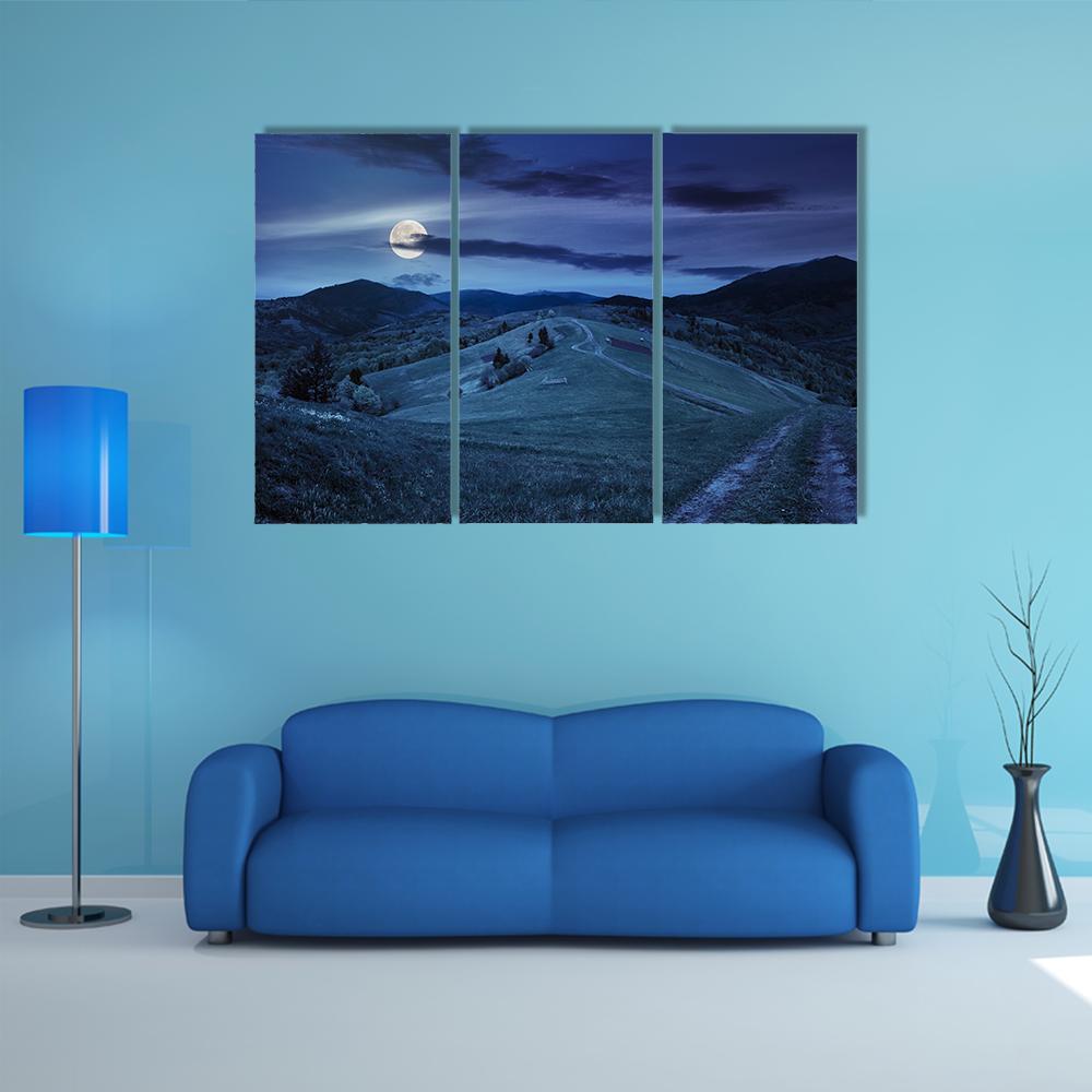Village Near Forest In Mountains Canvas Wall Art-3 Horizontal-Gallery Wrap-37" x 24"-Tiaracle