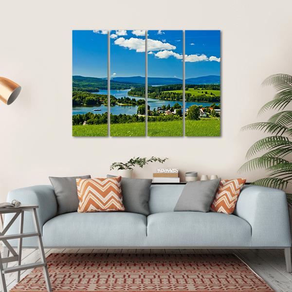 Village Near Lipno Lake Canvas Wall Art-4 Horizontal-Gallery Wrap-34" x 24"-Tiaracle