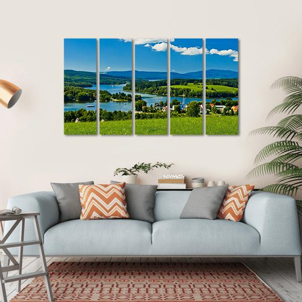 Village Near Lipno Lake Canvas Wall Art-5 Horizontal-Gallery Wrap-22" x 12"-Tiaracle