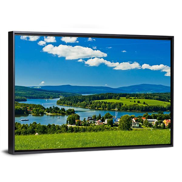 Village Near Lipno Lake Canvas Wall Art-3 Horizontal-Gallery Wrap-25" x 16"-Tiaracle