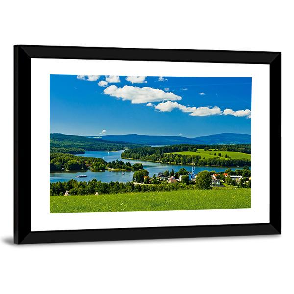 Village Near Lipno Lake Canvas Wall Art-3 Horizontal-Gallery Wrap-25" x 16"-Tiaracle
