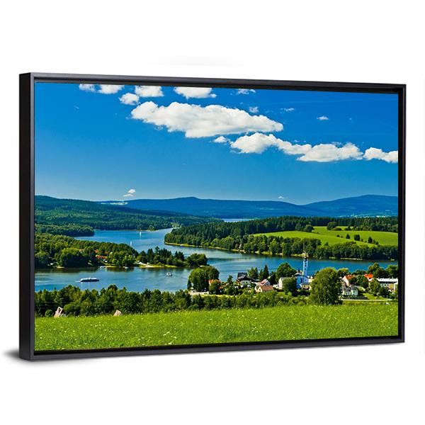 Village Near Lipno Lake Canvas Wall Art-3 Horizontal-Gallery Wrap-25" x 16"-Tiaracle