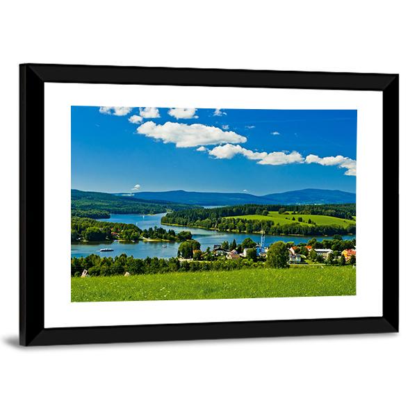 Village Near Lipno Lake Canvas Wall Art-3 Horizontal-Gallery Wrap-25" x 16"-Tiaracle