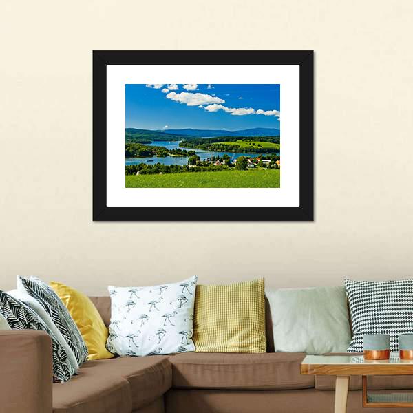 Village Near Lipno Lake Canvas Wall Art-3 Horizontal-Gallery Wrap-25" x 16"-Tiaracle