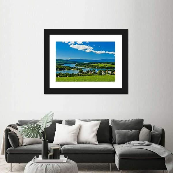 Village Near Lipno Lake Panoramic Canvas Wall Art-1 Piece-36" x 12"-Tiaracle