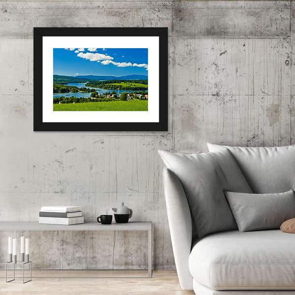 Village Near Lipno Lake Panoramic Canvas Wall Art-1 Piece-36" x 12"-Tiaracle