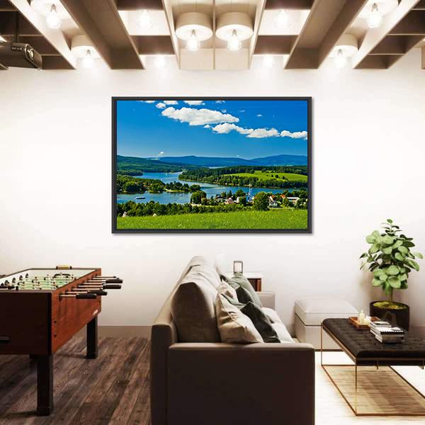 Village Near Lipno Lake Panoramic Canvas Wall Art-1 Piece-36" x 12"-Tiaracle