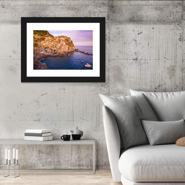 Village Of Cinque Terre National Park At Coast Of Italy Canvas Wall Art-5 Horizontal-Gallery Wrap-22" x 12"-Tiaracle