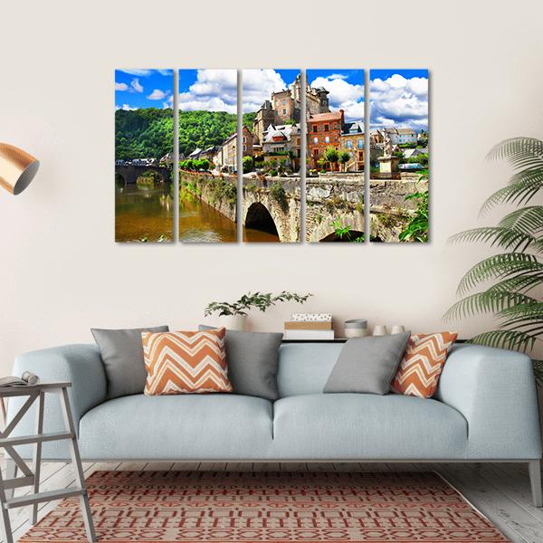 Village Of France Canvas Wall Art-5 Horizontal-Gallery Wrap-22" x 12"-Tiaracle