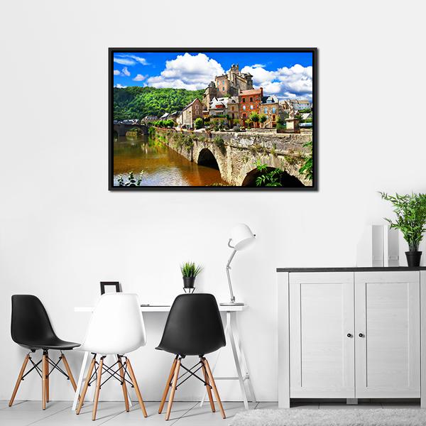 Village Of France Canvas Wall Art-5 Horizontal-Gallery Wrap-22" x 12"-Tiaracle