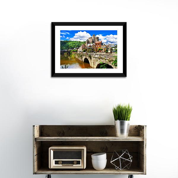 Village Of France Canvas Wall Art-1 Piece-Framed Print-20" x 16"-Tiaracle