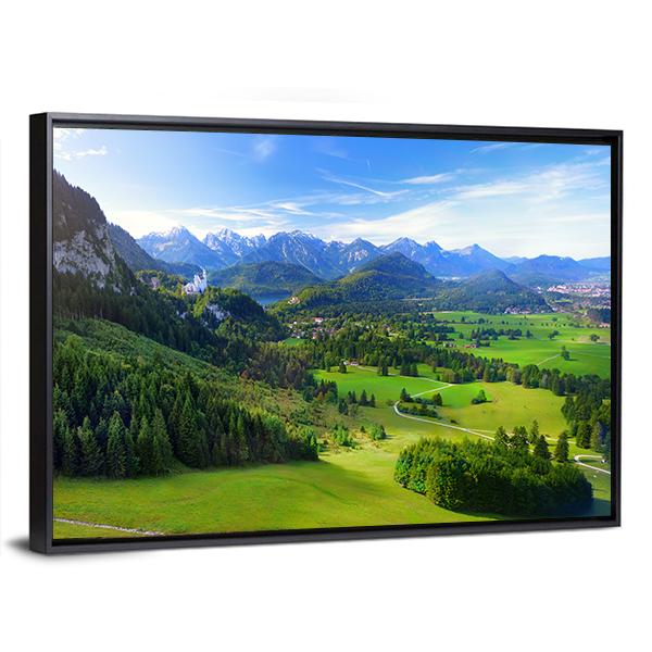 Village Of Hohenschwangau Canvas Wall Art-3 Horizontal-Gallery Wrap-25" x 16"-Tiaracle